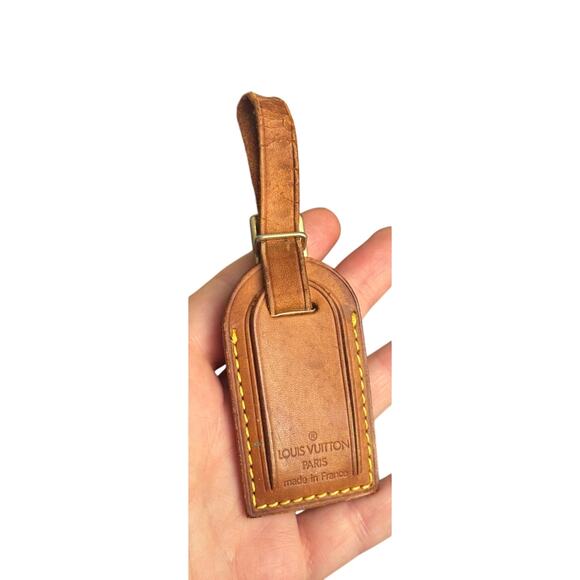 Authentic Louis Vuitton Vachetta Leather Luggage Tag SN910 - Picture 1 of 6